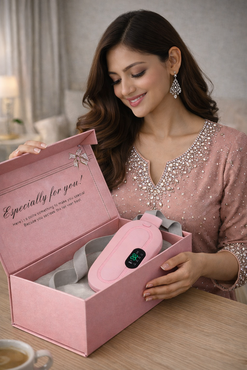 Portable Heating & Massage Belt for Period Cramps – Fast Warm Relief for Abdominal & Back Pain (Women)